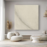 Pure Beige 3D Textured Canvas Wall Art Beige Minimalist Painting Wabi Sabi Wall Art Beige Texture Painting on Canvas Neutral Wall Art Framed