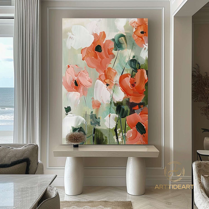 Colorful Wall Decor Home Decor Canvas Wall Art Flower Painting Boho Wall Decor Texture Wall Art Bright painting Large Wall Art Modern Art