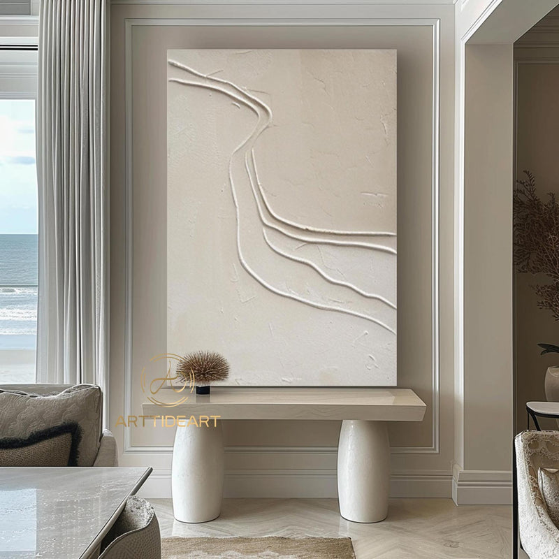 Beige Abstract Wall Art Wabi-Sabi Wall Art Neutral Beige Texture Painting Large Beige Abstract Painting on Canvas Beige Texture Wall Art