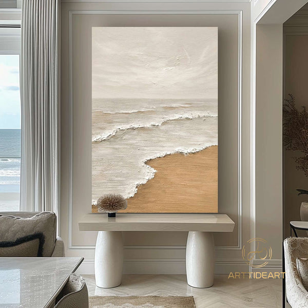 Large Wall Art Abstract Ocean Painting 3D Ocean Texture Painting Ocean Waves Painting Original Ocean Art Original Beach Home Decor