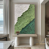 Green 3D Textured Painting Large Green Abstract Painting Green Minimalist Painting Green Wall Painting Green Wall Art Green Wall Decor