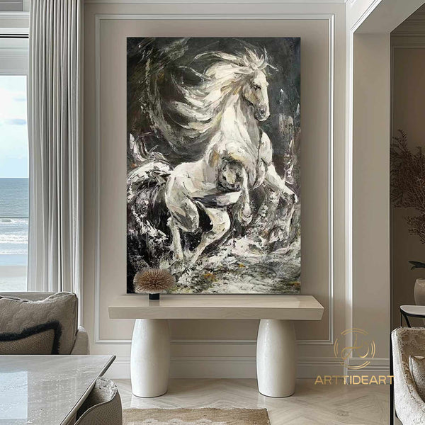 Horse Painting Animal Painting Running Horse Painting Horse Oil Painting Large Oil Painting Horse Wall Art Horse Abstract Painting