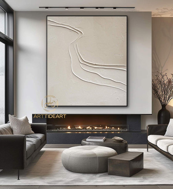 Beige Abstract Wall Art Wabi-Sabi Wall Art Neutral Beige Texture Painting Large Beige Abstract Painting on Canvas Beige Texture Wall Art