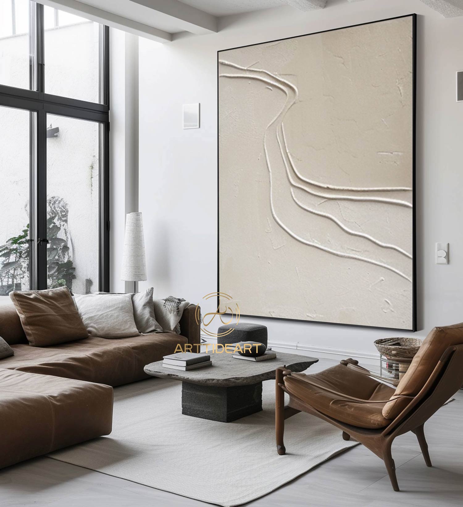 Beige Abstract Wall Art Wabi-Sabi Wall Art Neutral Beige Texture Painting Large Beige Abstract Painting on Canvas Beige Texture Wall Art