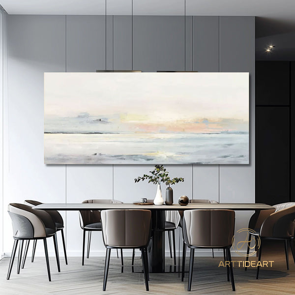 Large ocean sunset painting coastal wall art ocean painting sea level painting big sea abstract painting seascape painting ocean art canvas