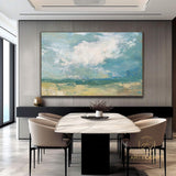 Large Sky And Sea Painting,Cloud Painting,Beach Texture Painting,Turquoise Sky Painting,abstract landscape Art,Wall Painting For Living Room