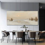 Neutral Abstract Winter Wall Art Texture Snowy Mountain Wall Art Landscape Oil Painting on Canvas Large Wall Art Modern Living room Wall Art