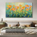 Original Oil Painting On Canvas, Abstract Modern Colorful Flower Painting, Large Wall Art, Boho Wall Décor, Home Decor, Bedroom Wall Decor