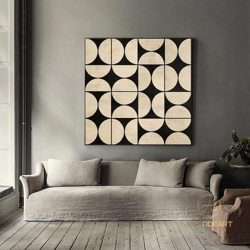 Original Mid Century Modern Painting on Canvas Minimalist Art Custom Wall Art Geometric Painting Living Room Painting Fashion Wall Decor