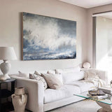 Cloud Painting Abstract ocean painting Large Blue White Abstract Painting Sky Landscape Painting Coastal Beach Painting ocean art painting