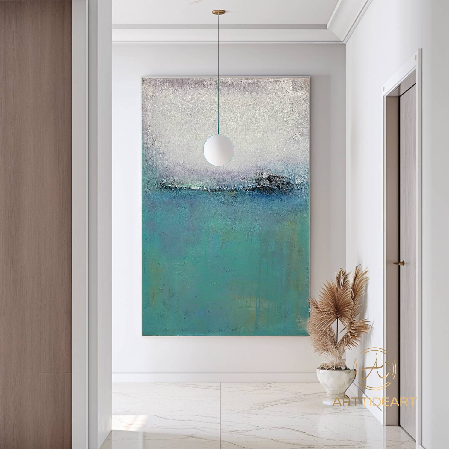 Original Abstract Painting Minimalist Abstract Painting Large Abstract Painting Blue Painting Green Painting Large Wall Canvas Painting
