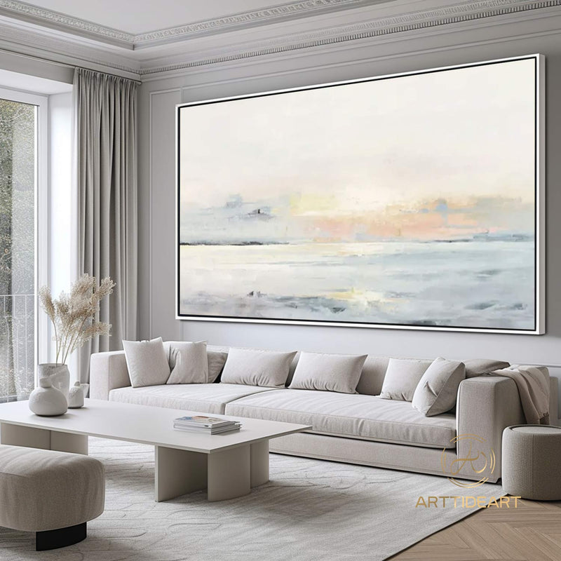 Large ocean sunset painting coastal wall art ocean painting sea level painting big sea abstract painting seascape painting ocean art canvas