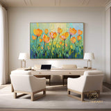 Original Oil Painting On Canvas, Abstract Modern Colorful Flower Painting, Large Wall Art, Boho Wall Décor, Home Decor, Bedroom Wall Decor