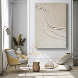Beige Abstract Wall Art Wabi-Sabi Wall Art Neutral Beige Texture Painting Large Beige Abstract Painting on Canvas Beige Texture Wall Art