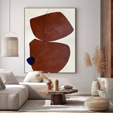 Reddish Brown Wabi-Sabi Painting Dark Reddish Brown Abstract Art Medieval Reddish Brown Oil Painting Minimalist Wall Decor Canvas Wall Art