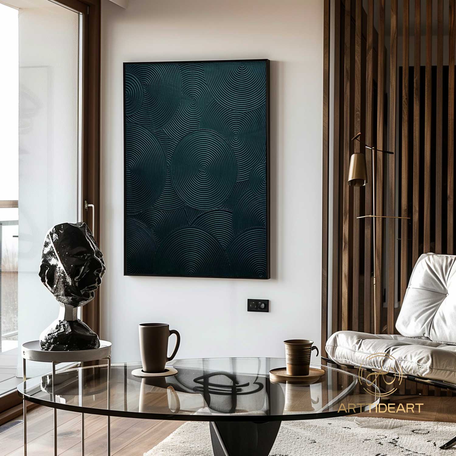 Wabi Sabi Wall Art Green 3D Texutre Painting Green Minimalist Abstract Art Green Arch Wall Art Green Texture Wall Art Modern Wall Decor
