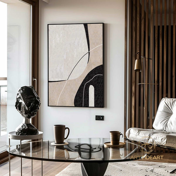 Large Abstract Painting Beige Abstract Artwork Minimalist Abstract Painting Home Wall Decorating Abstract Simple Wall Art Home Decor