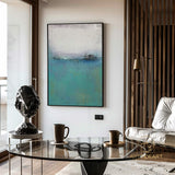 Original Abstract Painting Minimalist Abstract Painting Large Abstract Painting Blue Painting Green Painting Large Wall Canvas Painting