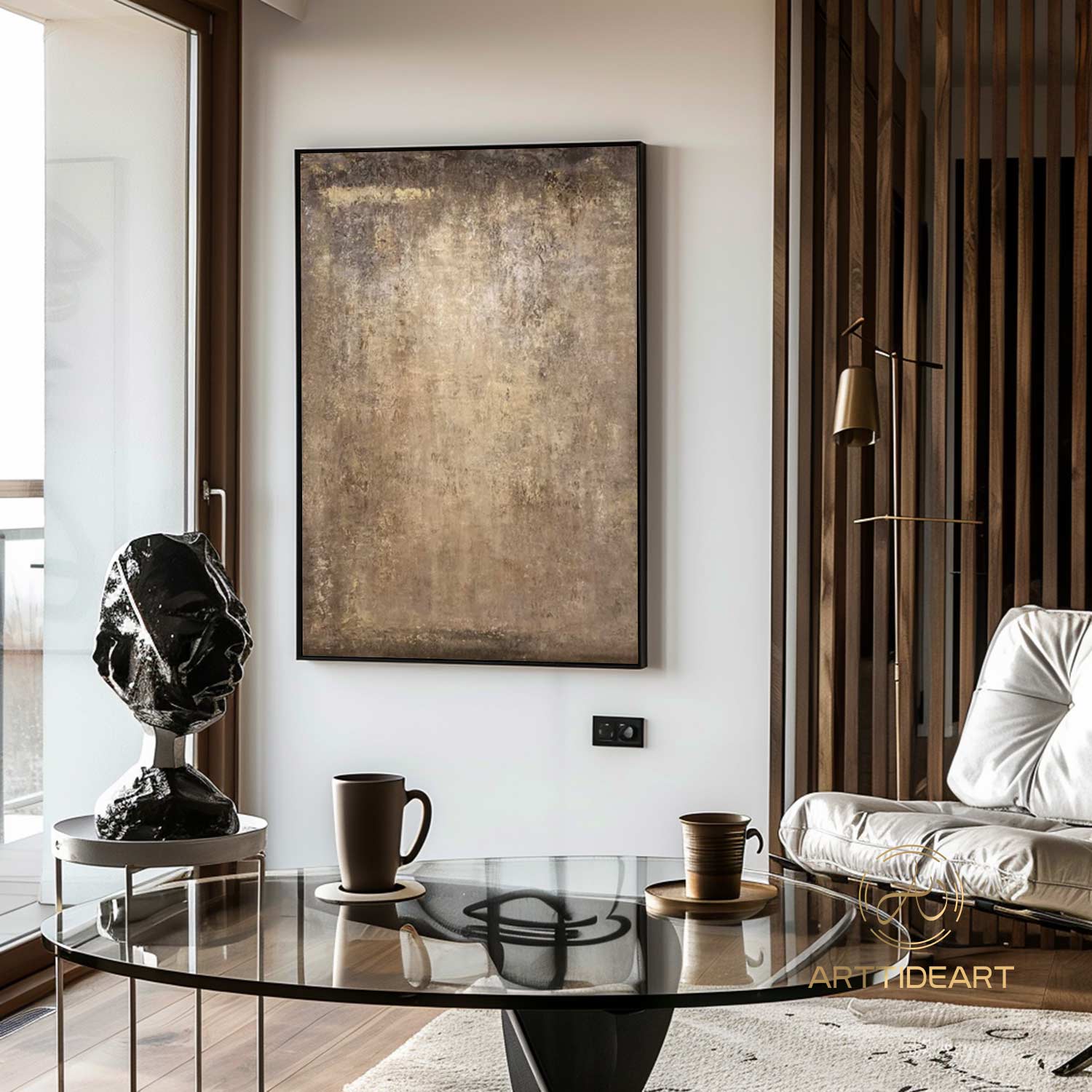 Brown Painting Brown Wall Art Black Taupe Canvas art Brown Abstract Painting Neutral Wabi-Sabi Wall Art Abstract Texture Canvas Painting