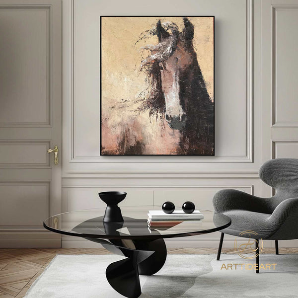 Large Original Horse Painting,Custom Horse Painting,Brown Horse Painting,Original Horse Painting,Abstract Office Decor,Horse Portrait Art