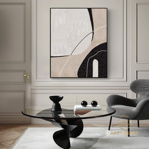 Large Abstract Painting Beige Abstract Artwork Minimalist Abstract Painting Home Wall Decorating Abstract Simple Wall Art Home Decor