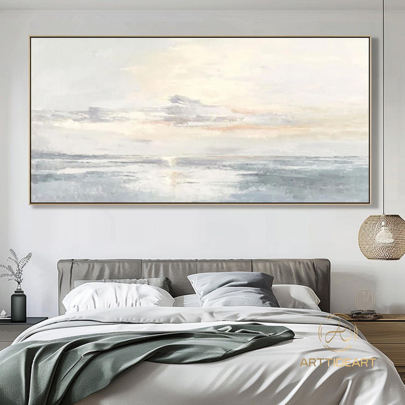 Large ocean sunset painting coastal wall art ocean painting beach painting big sea abstract painting seascape painting ocean art canvas