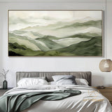 3D Texture Wall Art Original Green Mountain Oil Painting on Canvas Serene Forests Art Designer Art Choice Home Decor Living Room Center Art