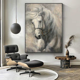 Running Horse Painting Horse Abstract painting Horse Oil Painting Horse Wall Art Brown Horse Artwork for Living Room Animal Painting