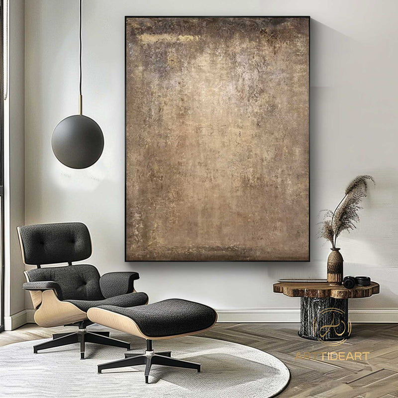 Brown Painting Brown Wall Art Black Taupe Canvas art Brown Abstract Painting Neutral Wabi-Sabi Wall Art Abstract Texture Canvas Painting