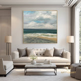 Blue Big Sea Wave Seascape Painting on Canvas Large Original Ocean Wall Art Beach Landscape Acrylic Painting Living Room Wall Art Home Decor