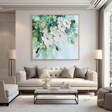 Original Flower Textured Wall Art 3D Abstract Painting On Canvas Floral Wall Decor Living Room Art Hand-Painted Pastel Flower Spring Decor