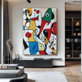 Large Abstract Colorful Painting,Abstract Colorful geometric Painting,Abstract Hand-painting Texture Colorful Wall Art Living Room Decor