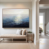 large abstract sunset painting blue sea abstract painting ocean painting coastal painting on canvas seascape painting landscape painting