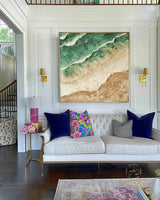 Large Wall Art Abstract Ocean Painting 3D Ocean Texture Painting Ocean Waves Painting Original Ocean Art Original Beach Home Decor