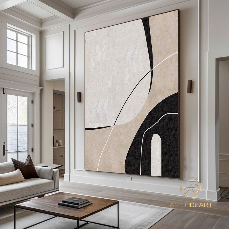 Large Abstract Painting Beige Abstract Artwork Minimalist Abstract Painting Home Wall Decorating Abstract Simple Wall Art Home Decor