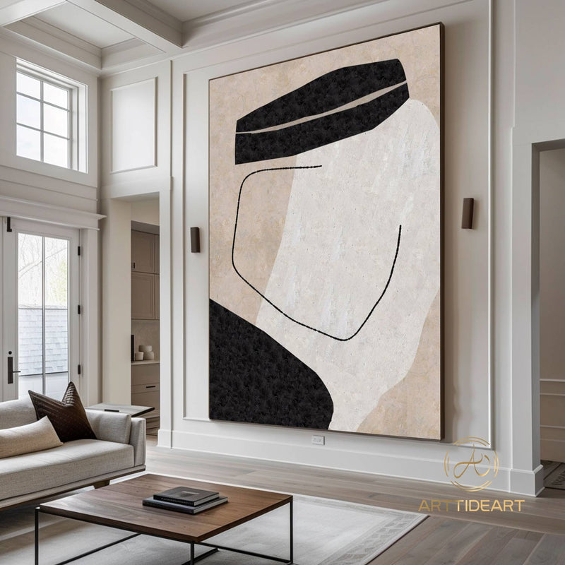 Minimalism Painting Original Minimalist Canvas Art Gray Painting White Abstract Art Neutral Interior Decor Wall Art Nordic Decor Neutral Art