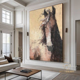 Large Original Horse Painting,Custom Horse Painting,Brown Horse Painting,Original Horse Painting,Abstract Office Decor,Horse Portrait Art