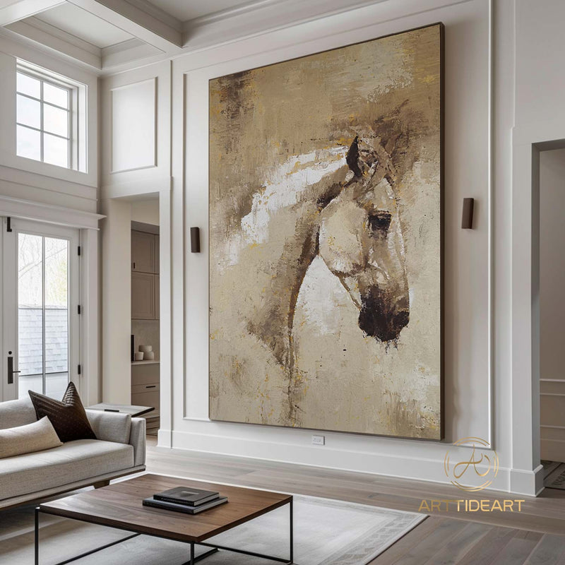 Horse Painting Horse wall Art Horse Oil Painting Large Canvas Art Original Animal Horse Paintings On Canvas Heavy Textured Wall Painting