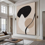 Beige Minimalist Painting Beige and Black Painting Beige abstract Painting Living Room Decor Textured Painting black and white abstract art