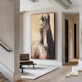 Large Original Horse Painting,Custom Horse Painting,Brown Horse Painting,Original Horse Painting,Abstract Office Decor,Horse Portrait Art