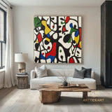 Large Abstract Colorful Painting,Abstract Colorful geometric Painting,Abstract Hand-painting Texture Colorful Wall Art Living Room Decor