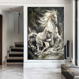 Horse Painting Animal Painting Running Horse Painting Horse Oil Painting Large Oil Painting Horse Wall Art Horse Abstract Painting