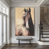 Large Original Horse Painting,Custom Horse Painting,Brown Horse Painting,Original Horse Painting,Abstract Office Decor,Horse Portrait Art