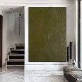 Large Green Texture Painting Green Abstract Line Art Green Minimalist Painting On Canvas Wabi Sabi Wall Art Neutral Green Texture Wall Art