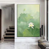 Lotus Acrylic Painting on Canvas Lotus Painting Original Abstract Painting Landscape Painting Impression Art Contemporary Art