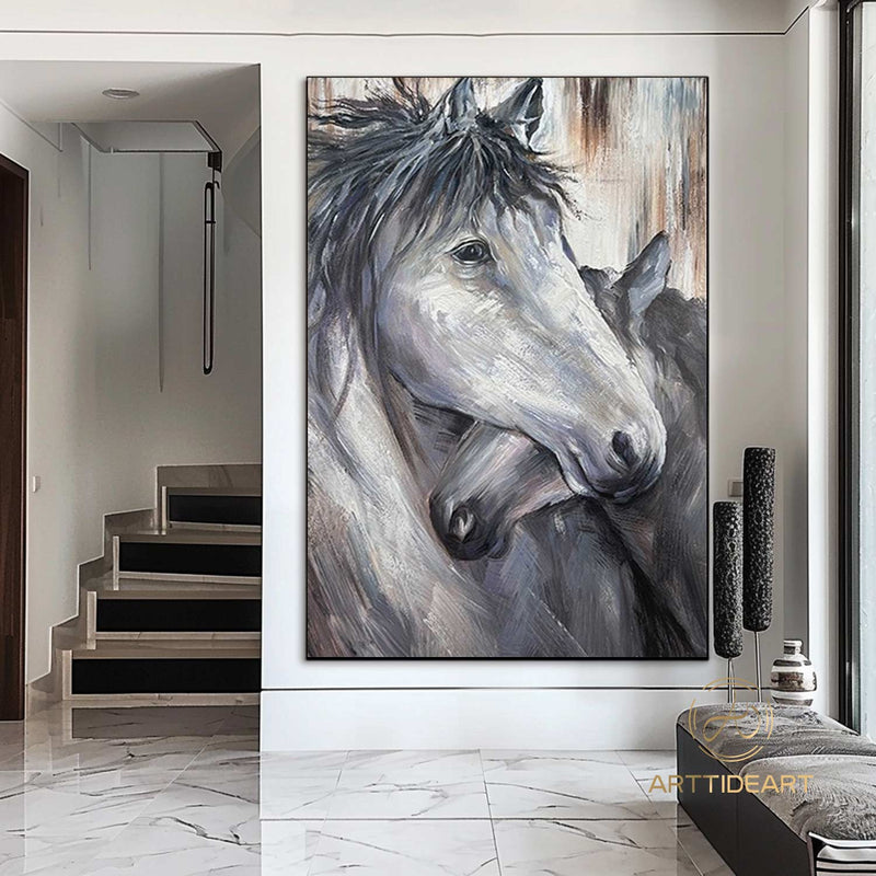 Horse Painting Animal Painting Running Horse Painting Horse Oil Painting Large Oil Painting Horse Wall Art Horse Abstract Painting