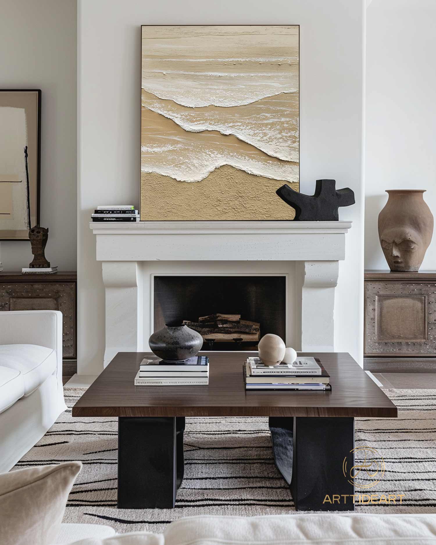 White ocean wave textured painting,sea beach painting,white textured abstract painting,ocean painting,ocean wave landscape painting