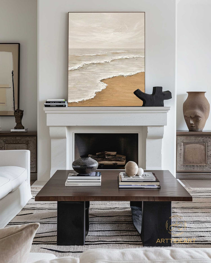 Large Wall Art Abstract Ocean Painting 3D Ocean Texture Painting Ocean Waves Painting Original Ocean Art Original Beach Home Decor