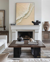 3D Minimalist Ocean Painting on Canvas Ocean Waves Abstract Painting Textured Wall Art Earth Tone Abstract Art Abstract Minimalist Painting