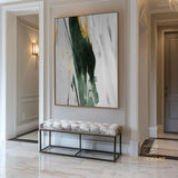 Original Green And Gold Abstract Painting Large Gold leaf Framed Canvas Art Minimalist Abstract Painting Huge Abstract canvas Painting